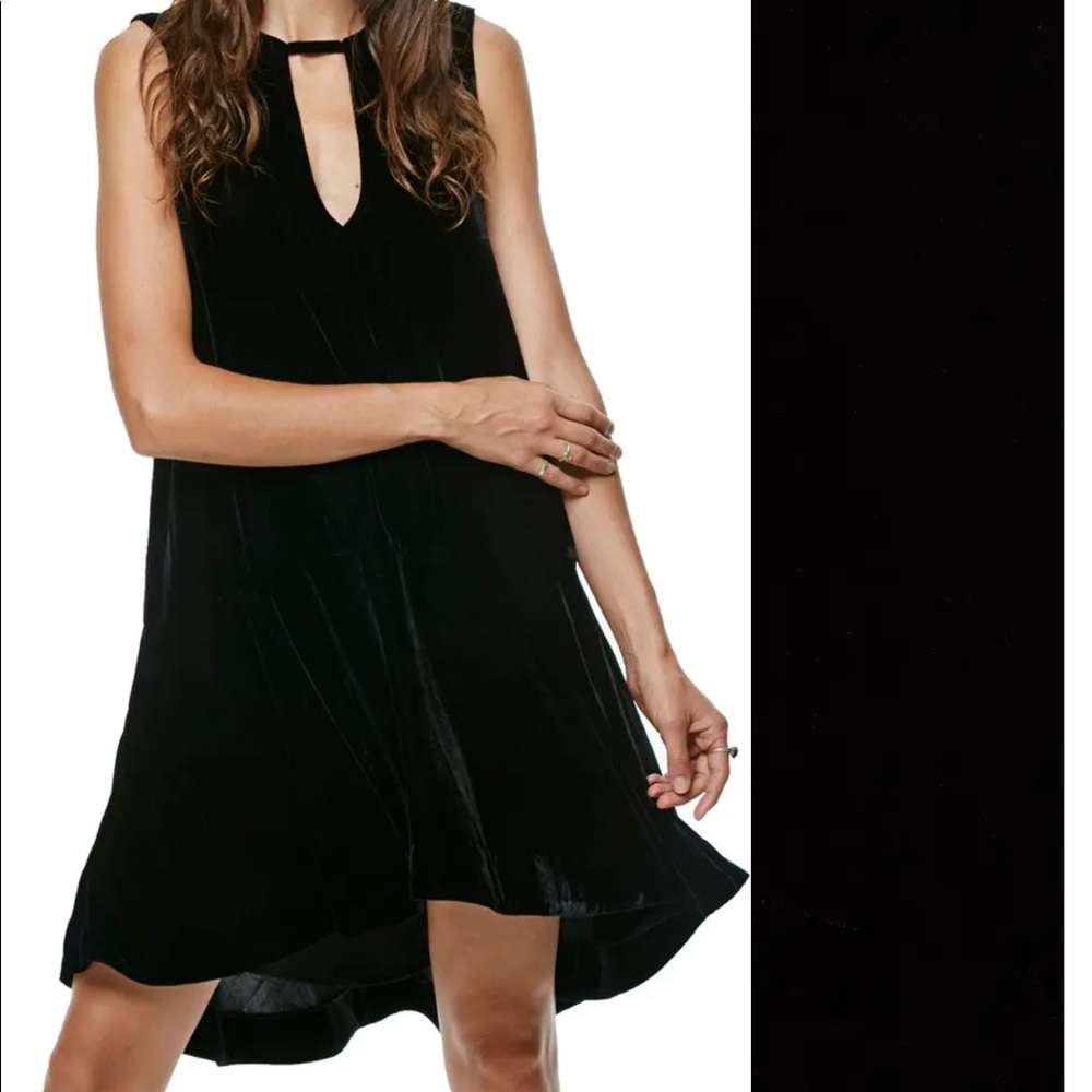 EUC free people velvet peplum dress Sz XS